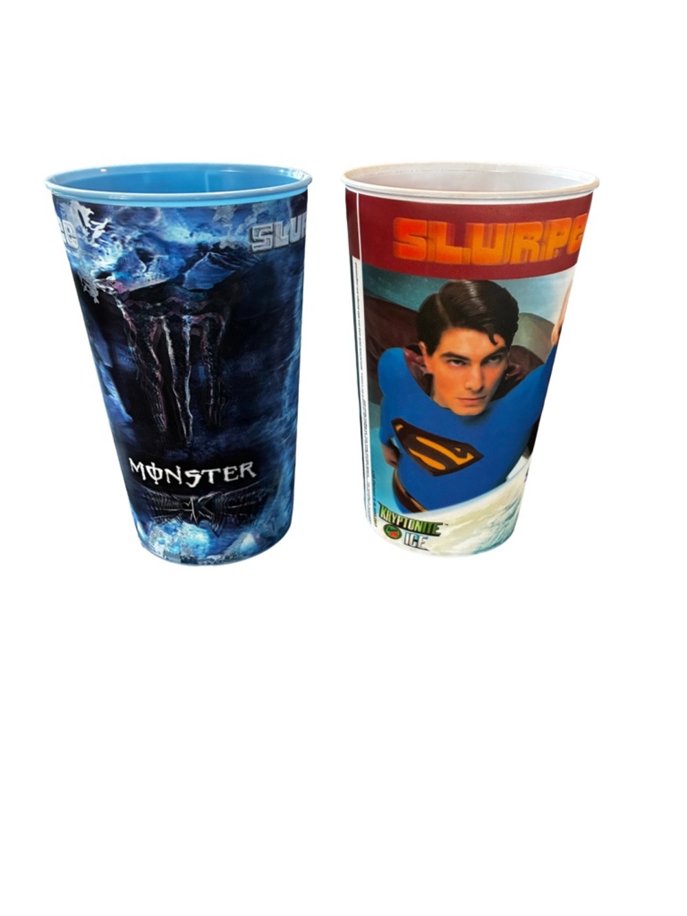 7-Eleven Slurpee Collectible Lenticular Cups Monster Energy + Superman Returns